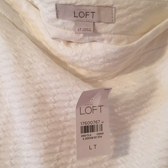 NWT LOFT cream lined size zip skirt. Size L tall. - Picture 4 of 5